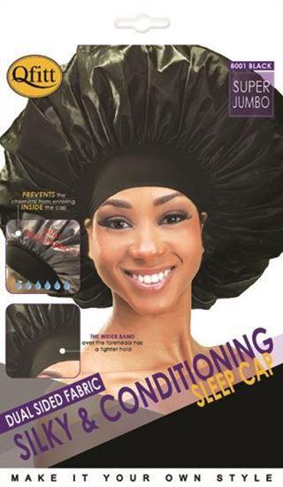 Qfitt Super Jumbo Dual-Sided Black Sleep Cap (M&M #8001)