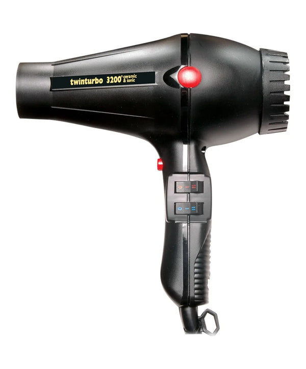 TURBO POWER DRYER-TWINTURBO IONIC&CERAMIC-BLACK NO 330A 2100w