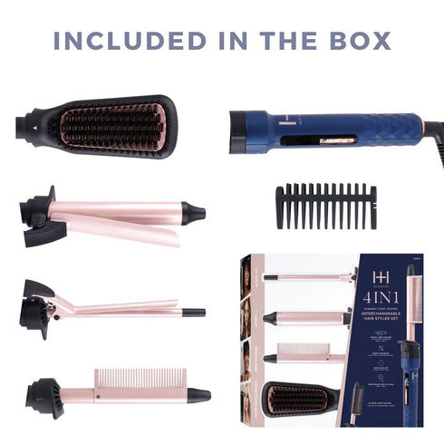 H&H Ceramic Digital Interchangeable Hair Styler Set Blue(05999)