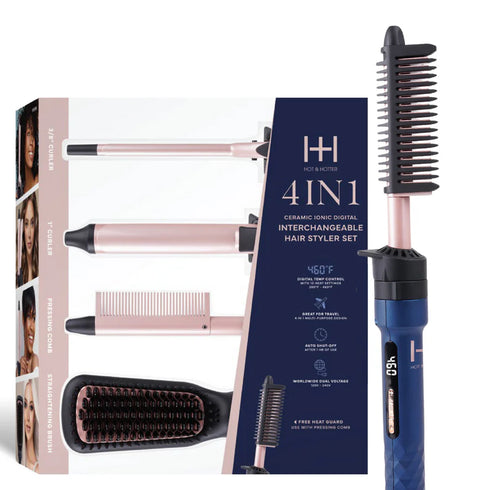 H&H Ceramic Digital Interchangeable Hair Styler Set Blue(05999)