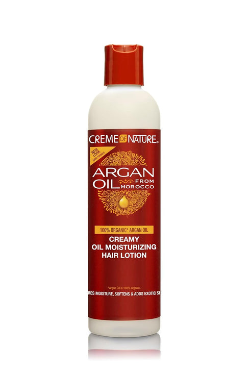 Creme of Nature ARGAN OIL CREAMY OIL MOISTURIZING HAIR LOTION 8.45oz-(C25201)