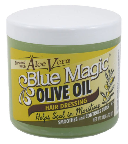 Blue Magic Olive Oil Hair Dressing with Aloe Vera – 12 oz