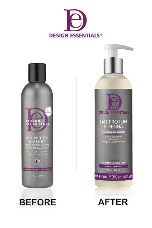 Design Essentials Oat Protein & Henna Deep Cleansing Shampoo 12 OZ(DES00569)