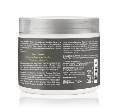 Design Essentials Natural Almond & Avocado Curl Stretching Cream (JAR) 16 OZ(DES00435)