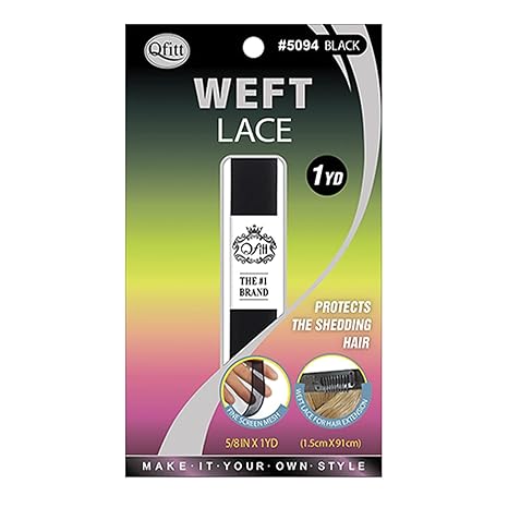 #5094 M&M HEADGEAR WEFT LACE BLACK (05094) 5/8x1yd