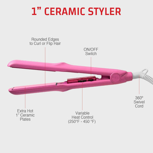 FIK100 RED 1" CERAMIC STYLER