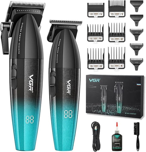 VGR 640 Professional Hair Clippers for Men – 9000RPM Cordless Barber Kit