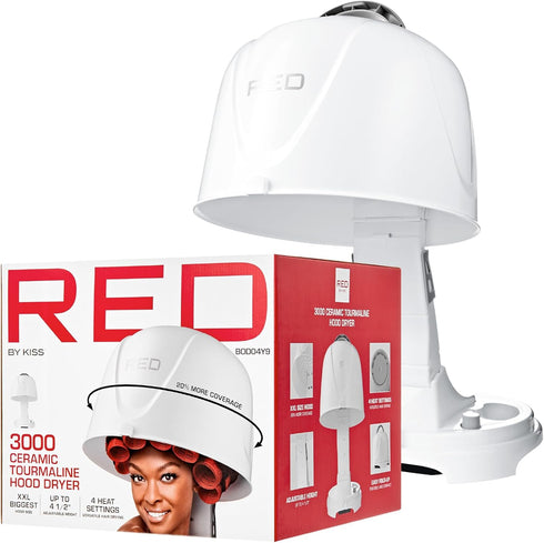Red by Kiss 3000 Ceramic Tourmaline Professional Hood Dryer (BOD04)