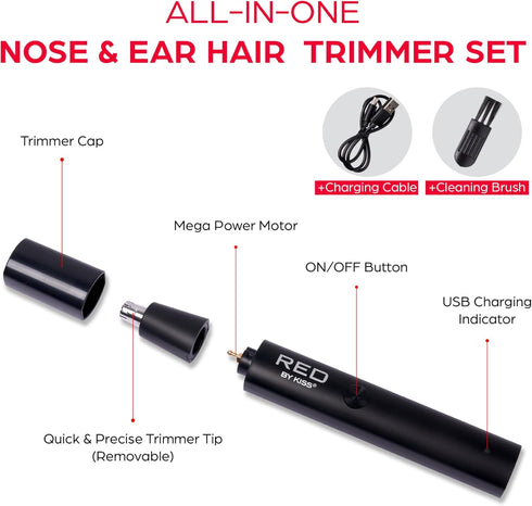 RED Cordless nose hair Trimmer(NHT01)