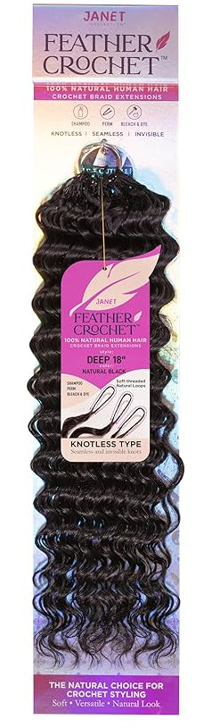 Janet Collection Human Hair Crochet Braids – Feather Deep 18"