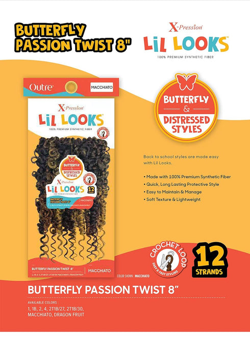 Outre X-Pression Butterfly Passion Twist 8" Synthetic Hair Crochet Braid