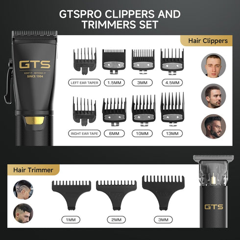 GTS Hair Clippers for Men Professional 4-in-1 Barber Kit