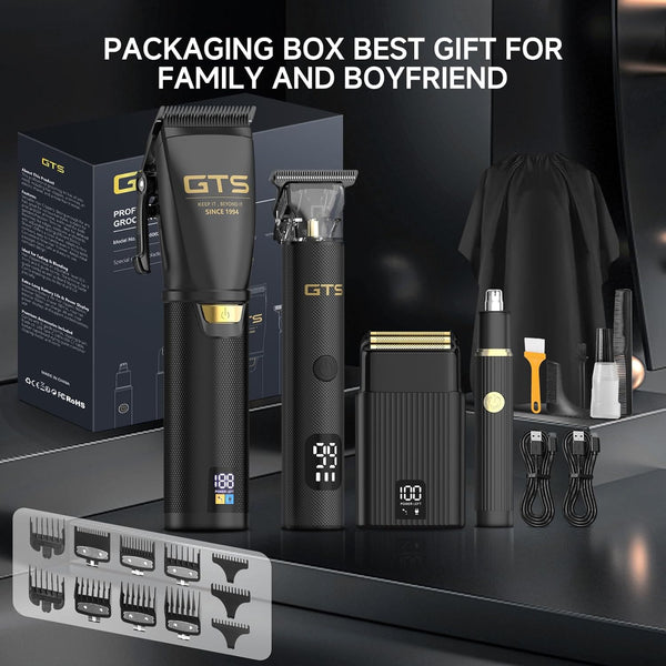 GTS Hair Clippers for Men Professional 4-in-1 Barber Kit