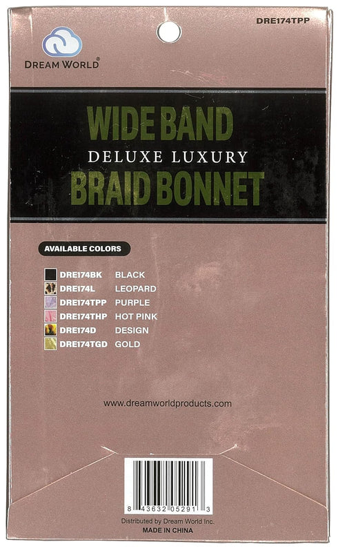 DREAM WIDE BAND EXTRA LONG BRAID BONNET G/PURPLE (DRE174TPP)