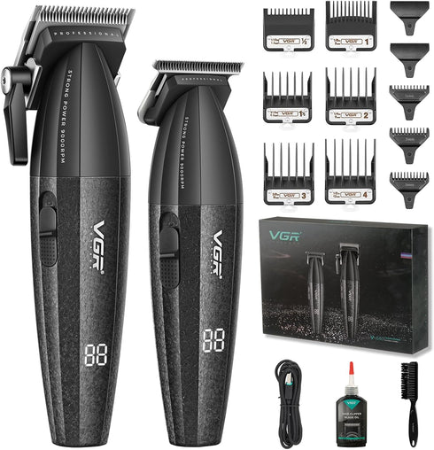 VGR 640 Professional Hair Clippers for Men – 9000RPM Cordless Barber Kit