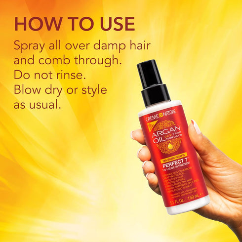 Creme of Nature ARGAN OIL PERFECT 7 7-IN-1 LEAVE IN TREATMENT 5.1oz (C07128)