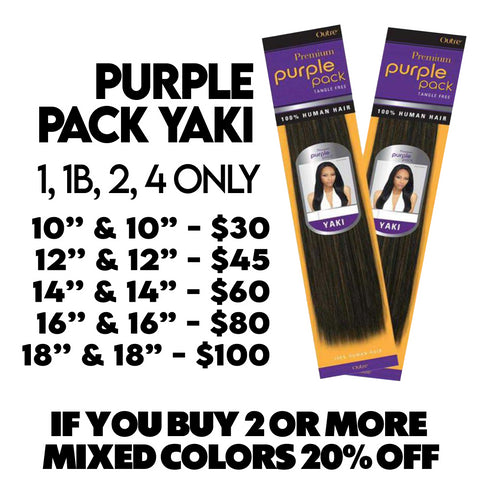 Outre Premium Purple Pack Yaki Human Hair Weave