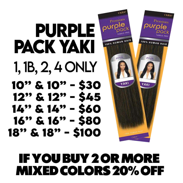 Outre Premium Purple Pack Yaki Human Hair Weave