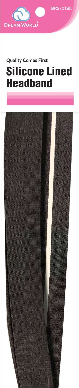 BR2701BK BR HAIR BAND SILICONE LINED BLACK