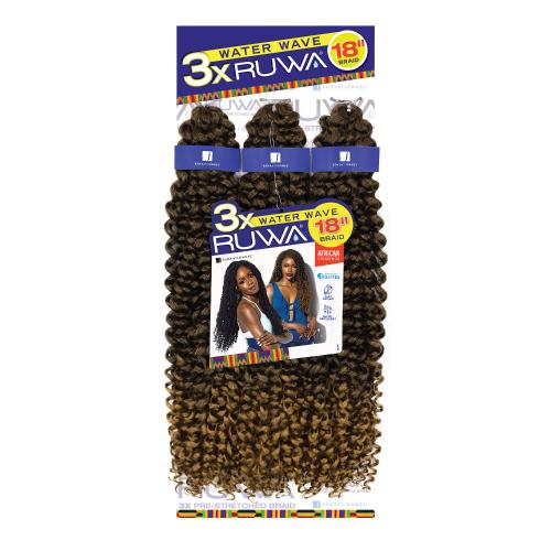Sensationnel 3X Ruwa Water Wave 18″ Pre-Stretched Synthetic Hair Braid