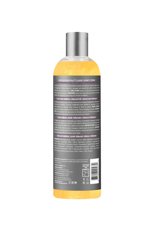 Design Essentials Honey Crème Moisture Retention Super Detangling Conditioning Shampoo 12 OZ(DES00567)