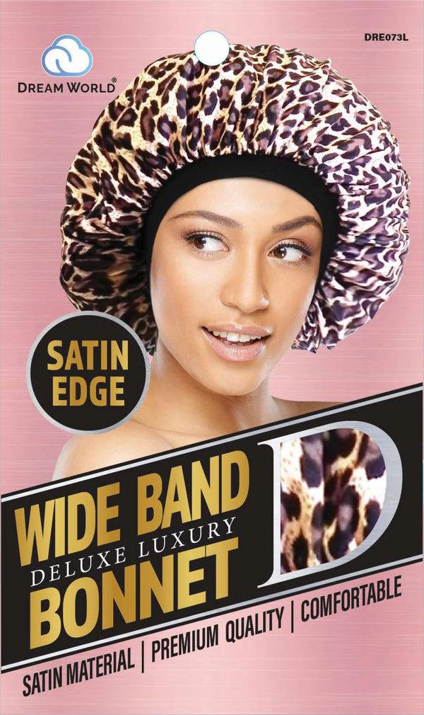 DREAM W-WIDE BAND BONNET SATIN LEOPARD (DRE073L)