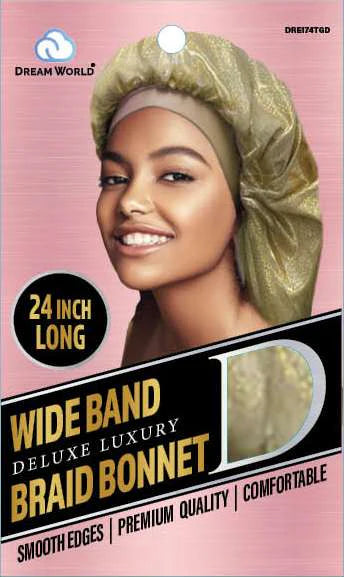 DREAM WIDE BAND EXTRA LONG BRAID BONNET G/GOLD (DRE174TGD)