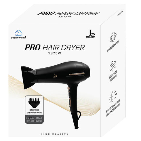 DRE2127BK J2 H/T DRYER WITH DIFFUSER BLACK