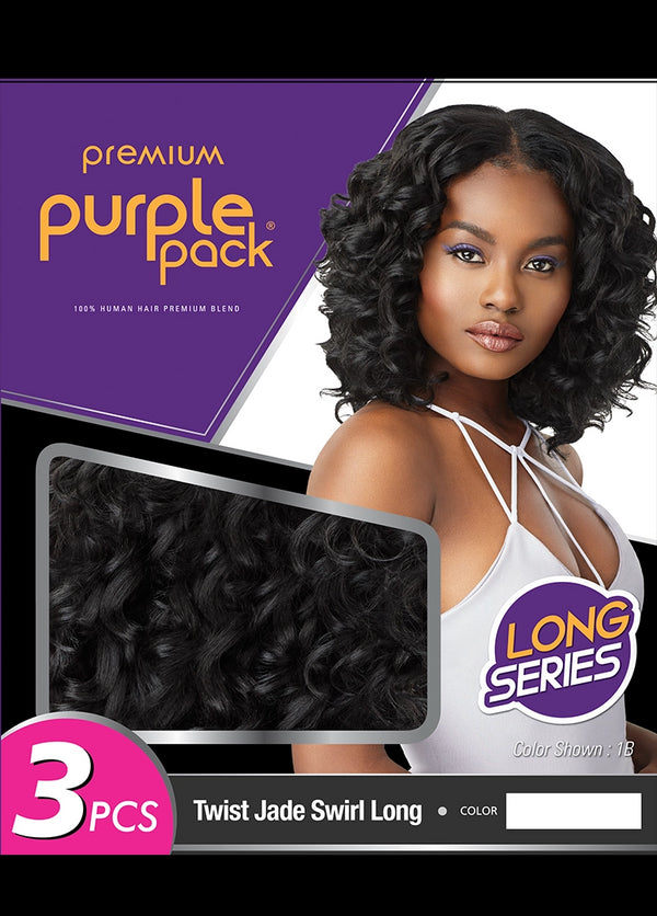 Outre Purple Pack Twist Jade Swirl Long 3PCS Human Hair Blend Weave