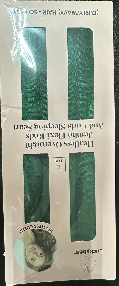 Heatless Hair Curler – Jumbo Velvet Satin Flexi Rods (Black, 4pcs)