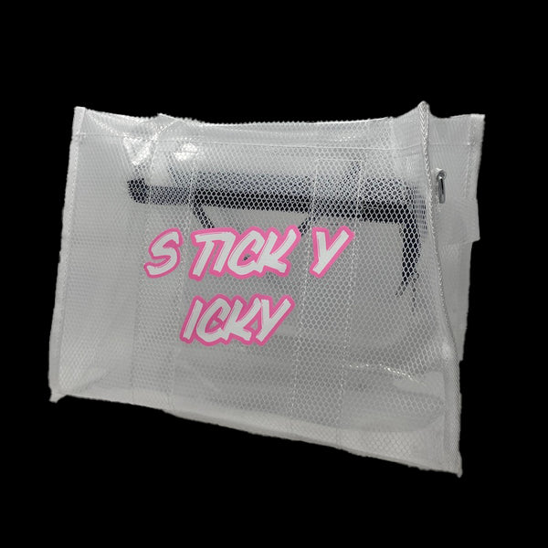 Sticky Icky Beach Tote Bag Clear