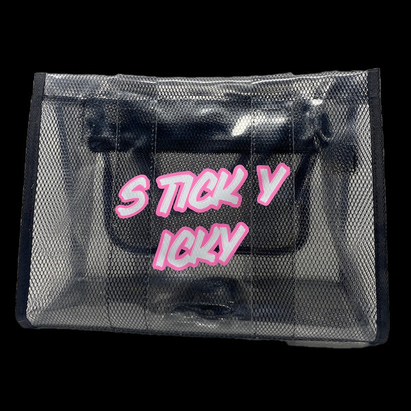 Sticky Icky Black Beach Tote Bag Black