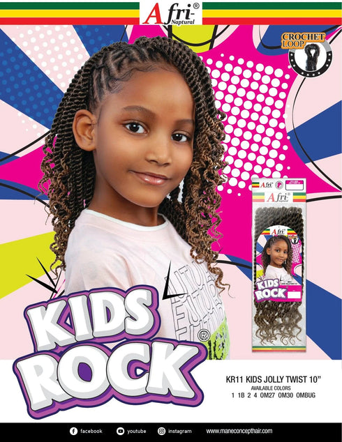 Mane Concept KR11 Jolly Twist 10" Afri-Naptural Kids Box Crochet Braid