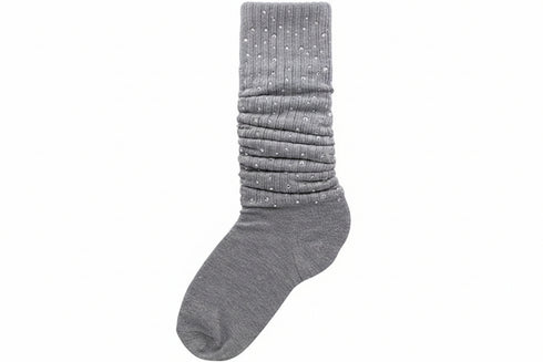 LADIES SLOUCH SOCKS W/STONE(SOCK02)
