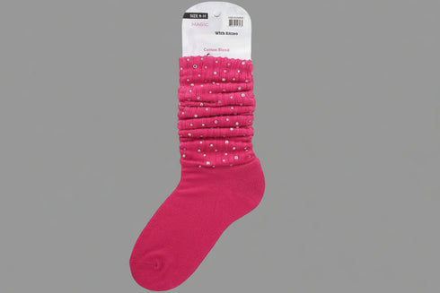 LADIES SLOUCH SOCKS W/STONE(SOCK02)
