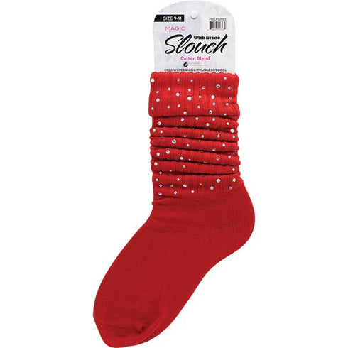 LADIES SLOUCH SOCKS W/STONE(SOCK02)