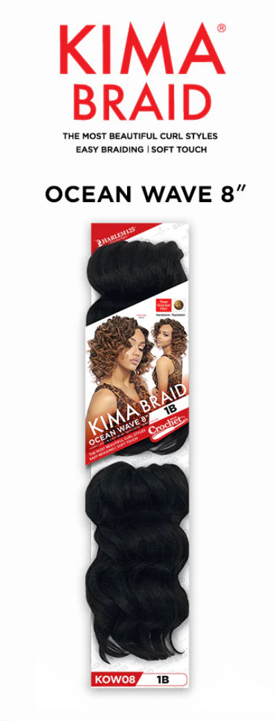 Harlem 125 Kima 2x Ocean Wave 8" Synthetic Hair Crochet Braid