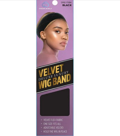Velvet Wig Band Black (DRE170BK)