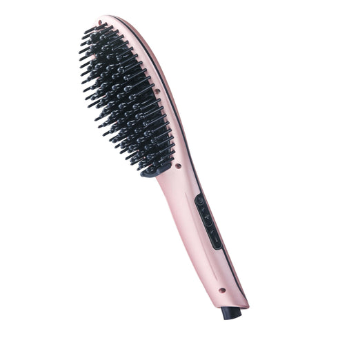 Kiss Gold Edition LED Display Ceramic Plate Bristle Straightening Brush