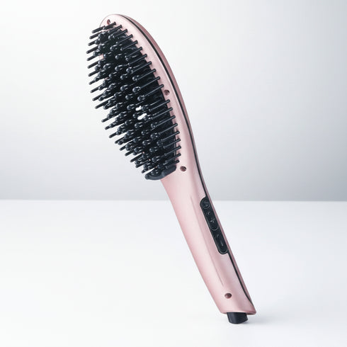 Kiss Gold Edition LED Display Ceramic Plate Bristle Straightening Brush