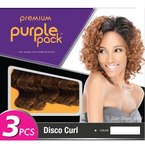 HUMAN HAIR PURPLE PACK 3PCS DISCO CURL