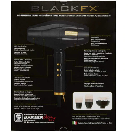 CONAIR BABYLISSPRO DRYER FX BLACKFX dryer1875w(BAB45648)