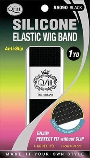 #5090 QFITT SILICONE ELASTIC WIG BAND BLK
