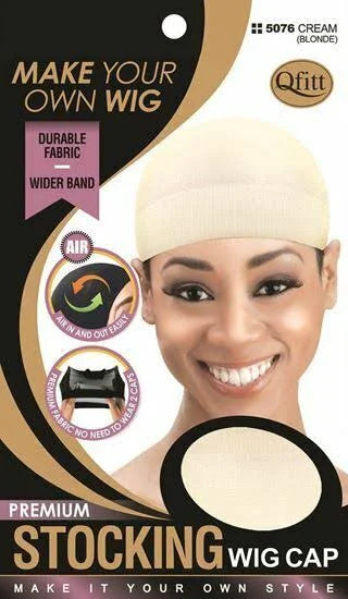 QFITT PREMIUM STOCKING WIG CAP CREAM BLONDE (#5076)
