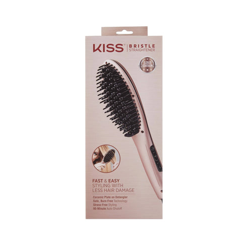 Kiss Gold Edition LED Display Ceramic Plate Bristle Straightening Brush