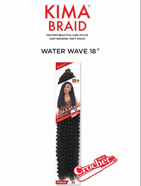 Harlem 125 Kima Braid Crochet Water Wave 18″ Synthetic Hair Braids