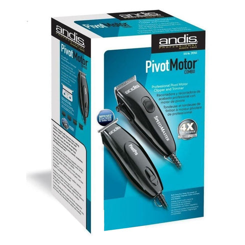Andis Professional PivotPro Trimmer & SpeedMaster Clipper, Black