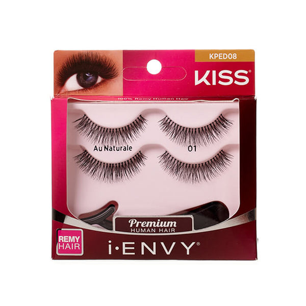 Kiss I Envy Au Naturale 01 Strip Lash Double Pack With Applicator - KPED08