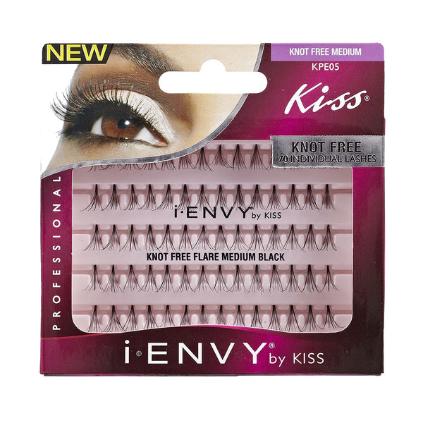 Kiss I Envy Individual Know Free Flare Medium Black Eyelashes - KPE05
