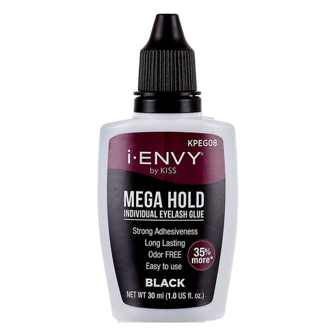 Kiss I Envy Mega Hold Black Individual Eyelash Glue, 1oz